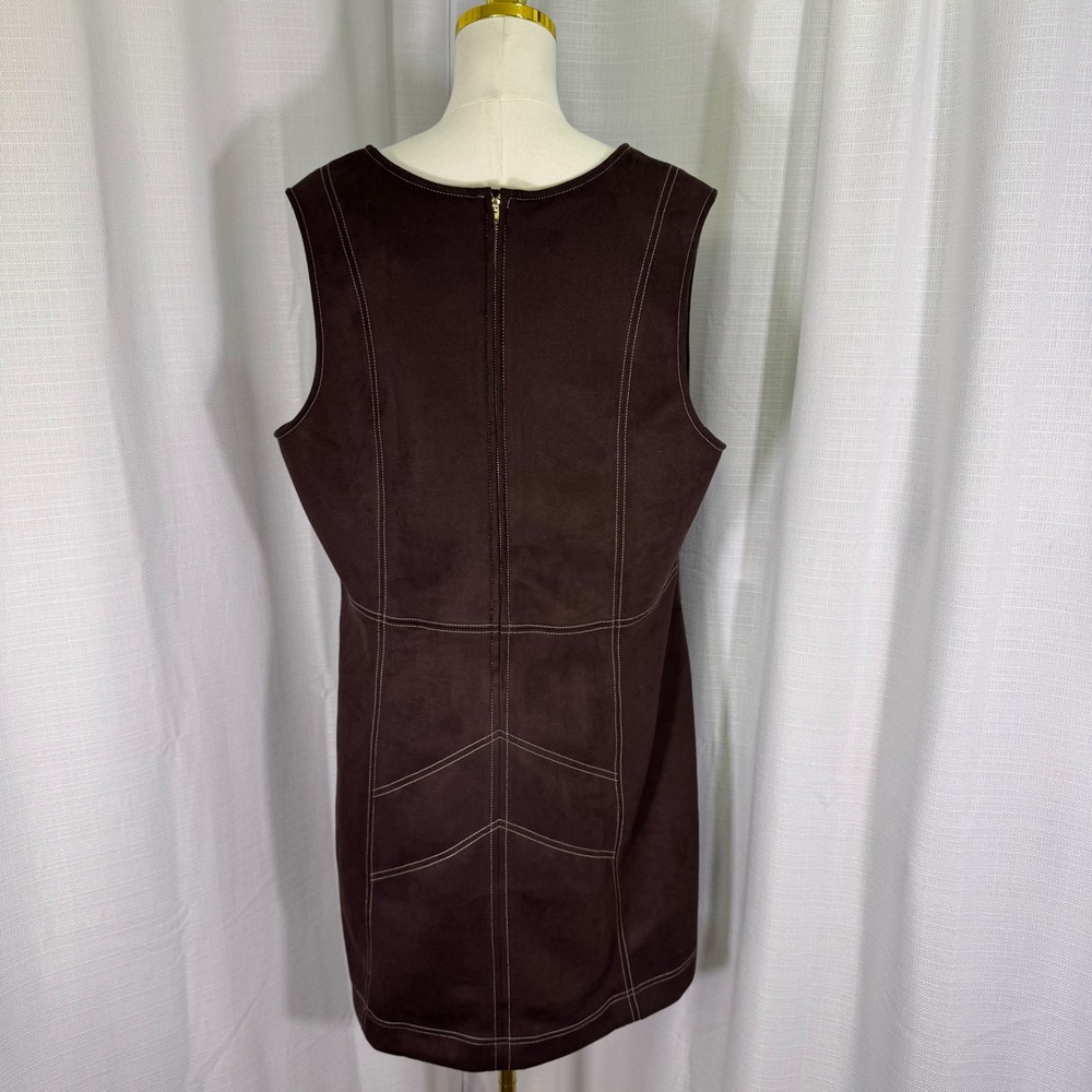 NEW Old Navy x Anna Sui‎ Vegan Suede Mini Dress Women XL Brown - Picture 3 of 16